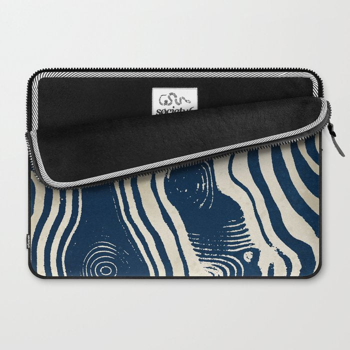 Indigo Tides and Ripple Lines Laptop Sleeve Gallery Image 2