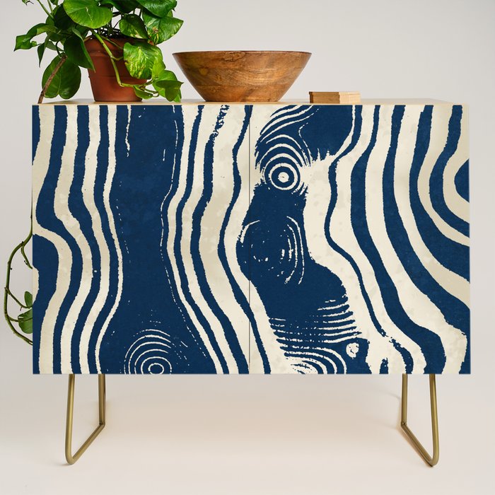 Indigo Tides and Ripple Lines Credenza Gallery Image 1
