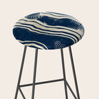Indigo Tides and Ripple Lines Stool Gallery Image 2