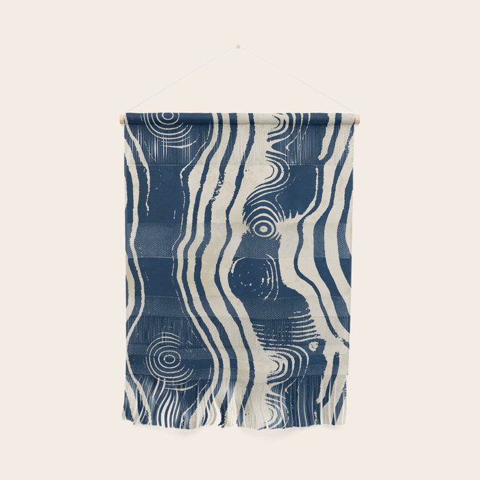 Indigo Tides and Ripple Lines Wall Hanging Gallery Image 1