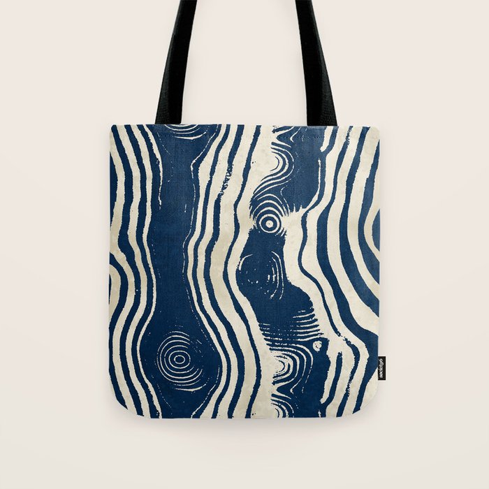 Indigo Tides and Ripple Lines Tote Bag Gallery Image 1