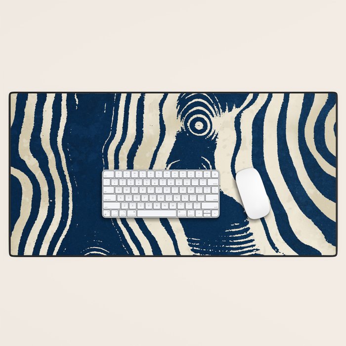 Indigo Tides and Ripple Lines Desk Mat Gallery Image 1