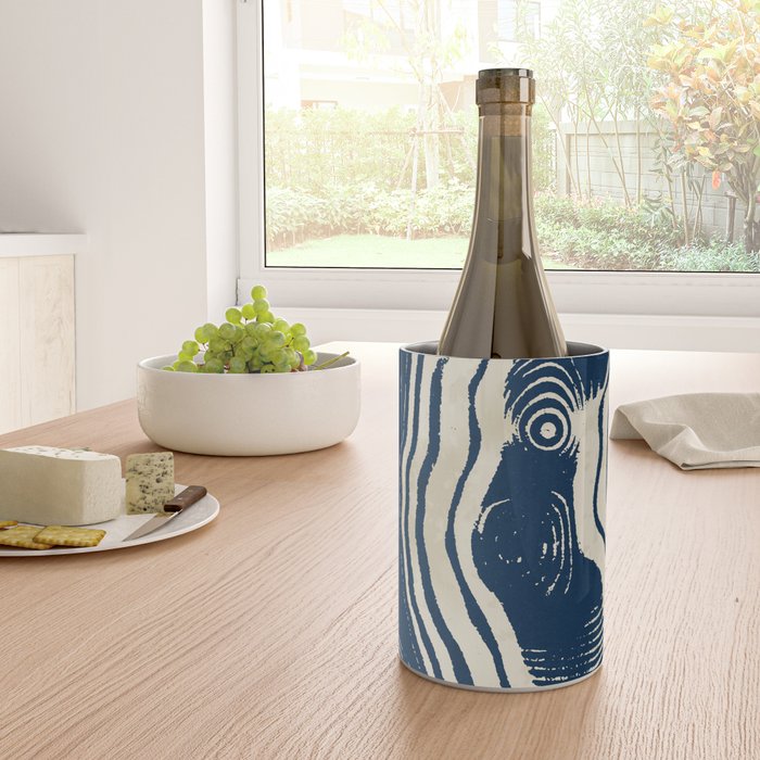 Indigo Tides and Ripple Lines Wine Chiller Gallery Image 4