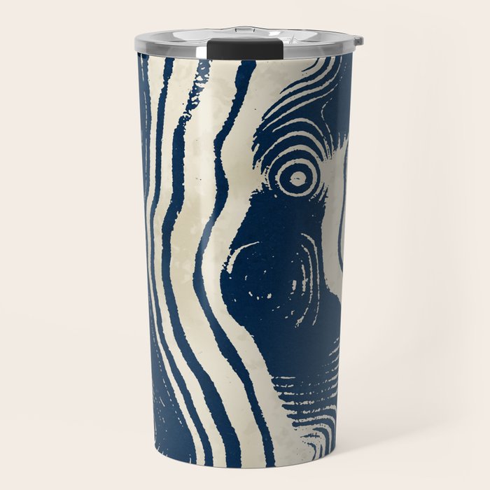 Indigo Tides and Ripple Lines Travel Mug Gallery Image 1