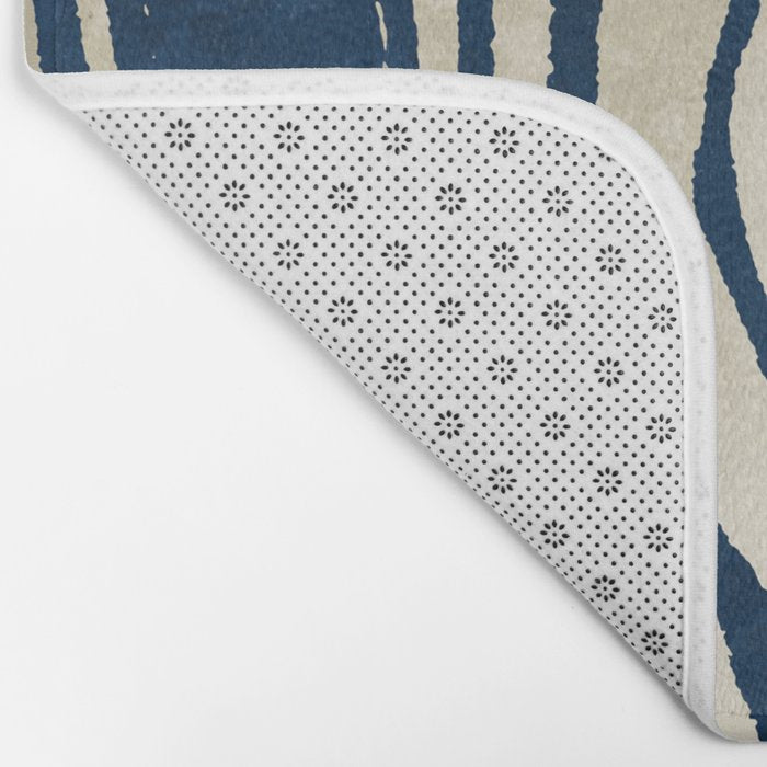 Indigo Tides and Ripple Lines Bath Mat Gallery Image 2