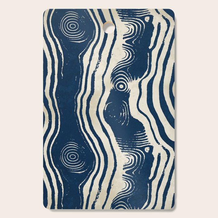 Indigo Tides and Ripple Lines Cutting Board Gallery Image 1