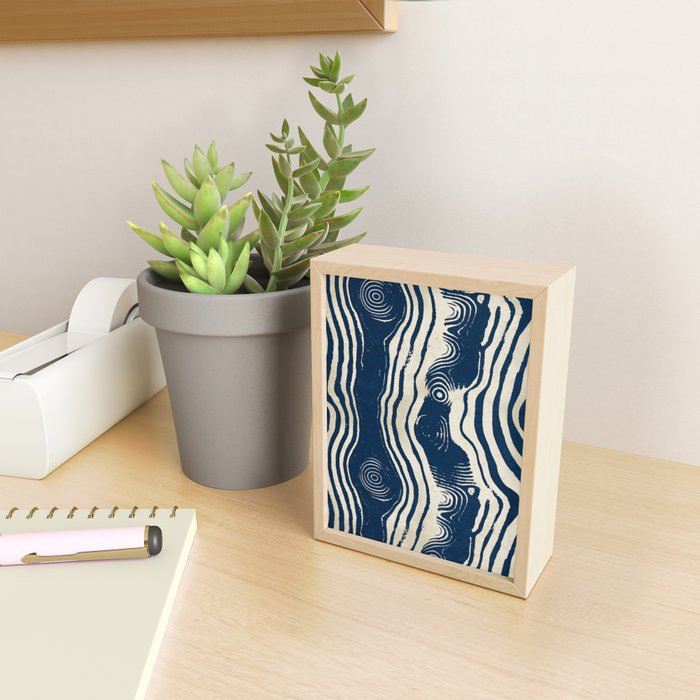 Indigo Tides and Ripple Lines Mini Art Print Gallery Image 2