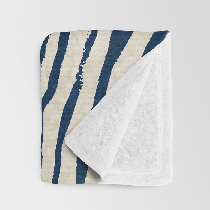 Indigo Tides and Ripple Lines Throw Blanket Gallery Image 3