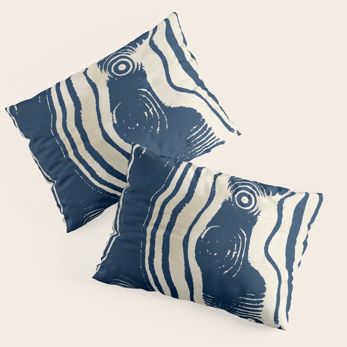 Indigo Tides and Ripple Lines Pillow Sham Gallery Image 1