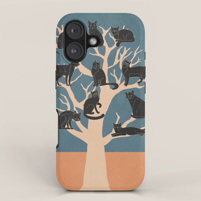 Black Cats in Tree 03 iPhone Case Gallery Image 1