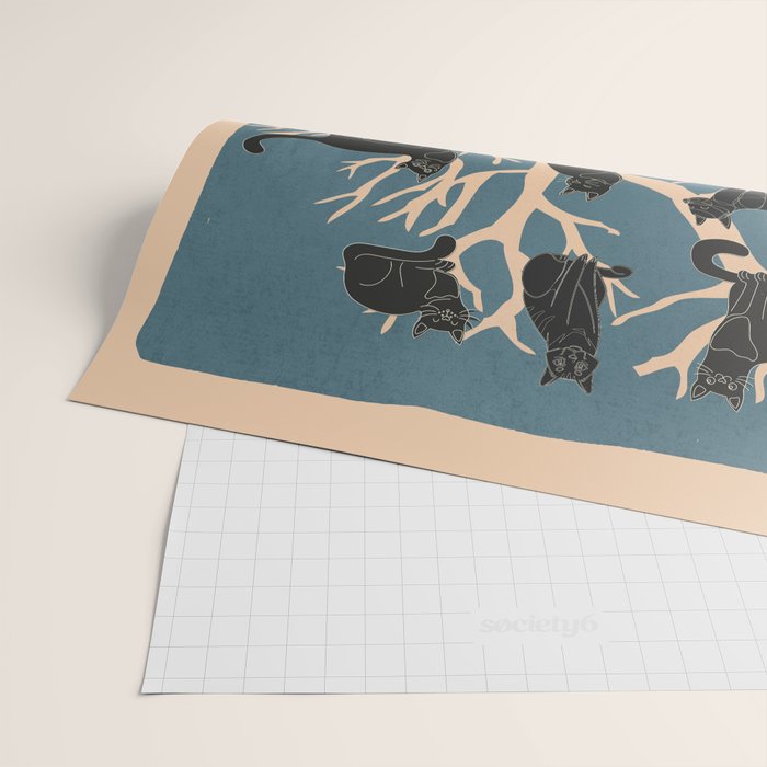 Black Cats in Tree 03 Wrapping Paper Gallery Image 2