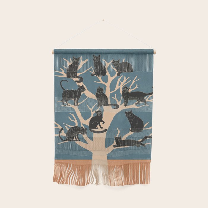 Black Cats in Tree 03 Wall Hanging Gallery Image 1