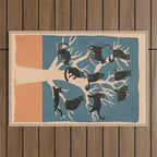 Black Cats in Tree 03 Outdoor Rug Gallery Image 1