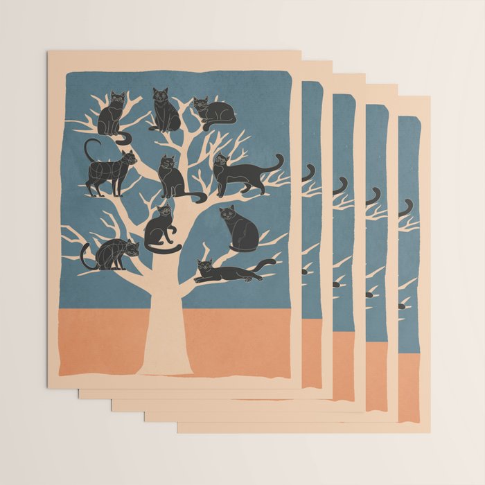 Black Cats in Tree 03 Wrapping Paper Gallery Image 3