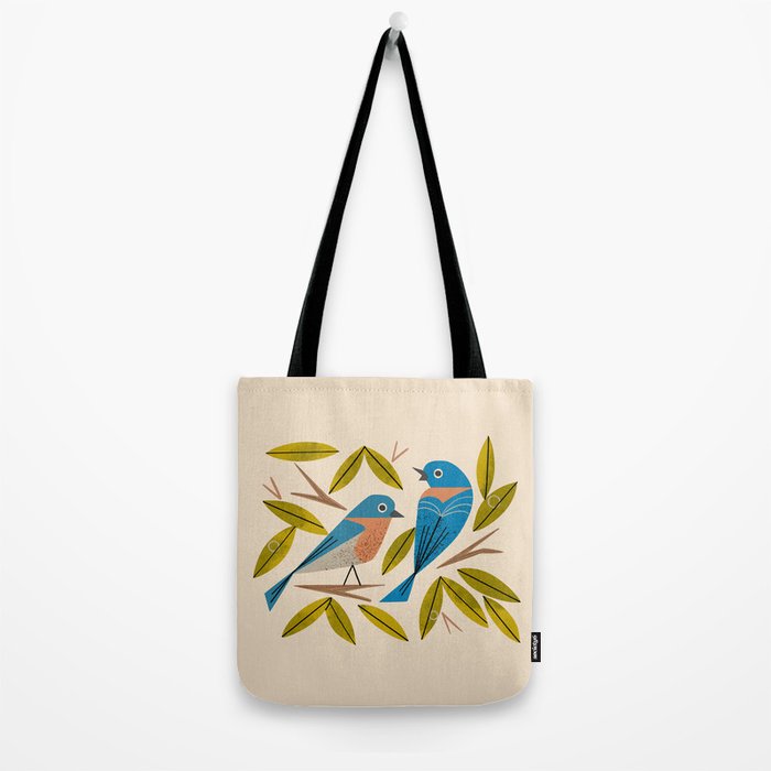 Midcentury Bluebird Pair Tote Bag Gallery Image 2