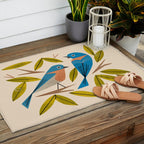 Midcentury Bluebird Pair Outdoor Rug Gallery Image 2
