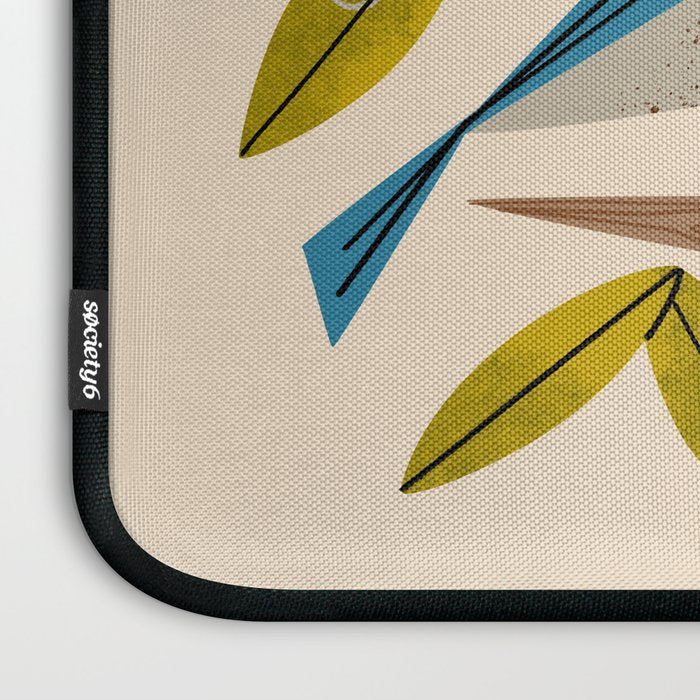 Midcentury Bluebird Pair Laptop Sleeve Gallery Image 3