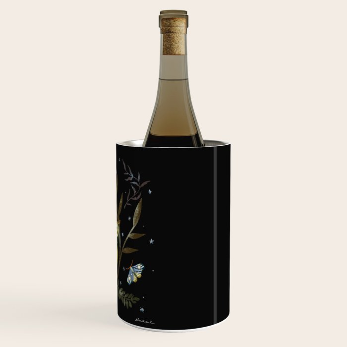 Moonlit Owl and Fluttering Moths Wine Chiller Gallery Image 3