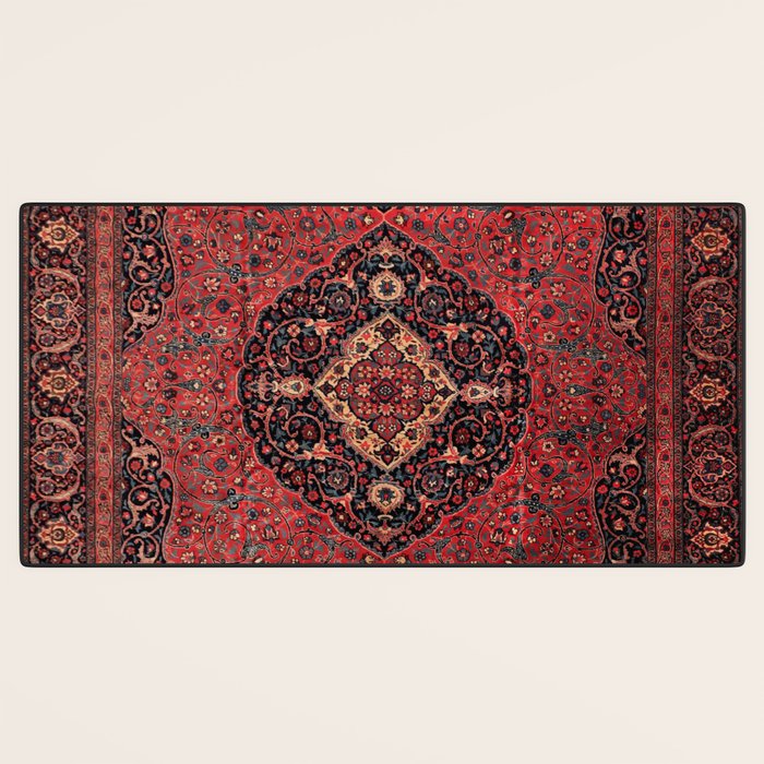 Antique Persian Rust Red Tabriz Rug Desk Mat Gallery Image 3