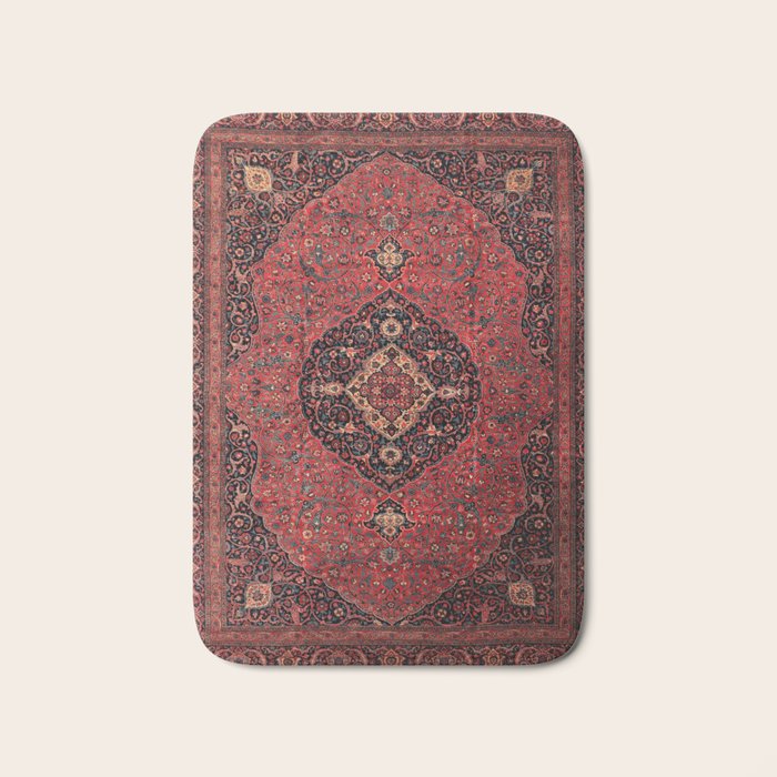 Antique Persian Rust Red Tabriz Rug Bath Mat Gallery Image 1