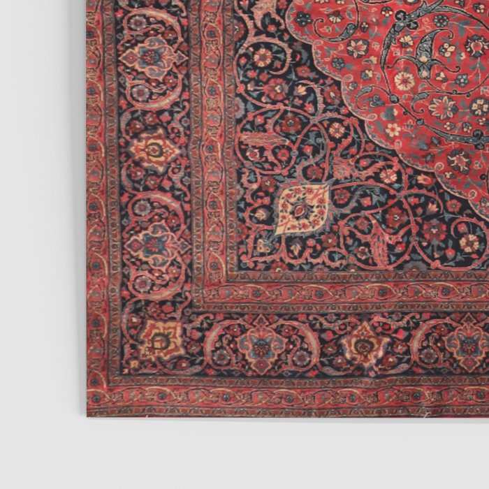 Antique Persian Rust Red Tabriz Rug Poster Gallery Image 3