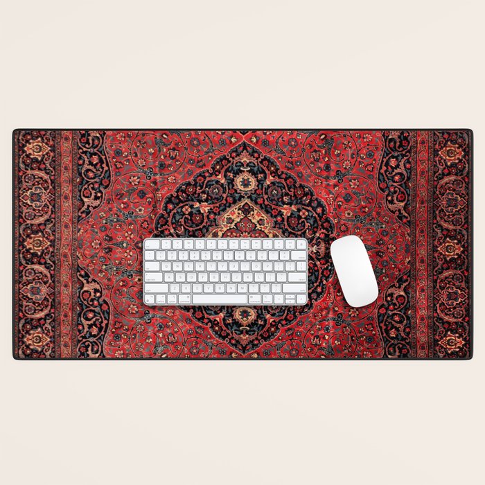 Antique Persian Rust Red Tabriz Rug Desk Mat Gallery Image 1