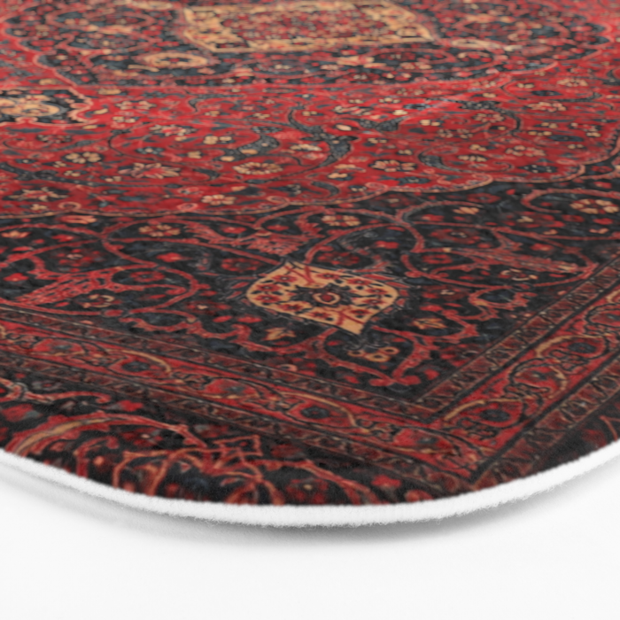 Antique Persian Rust Red Tabriz Rug Bath Mat Gallery Image 3