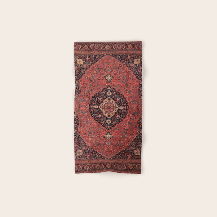 Antique Persian Rust Red Tabriz Rug Bath Towel Gallery Image 1
