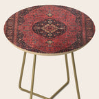 Antique Persian Rust Red Tabriz Rug Side Table Gallery Image 2