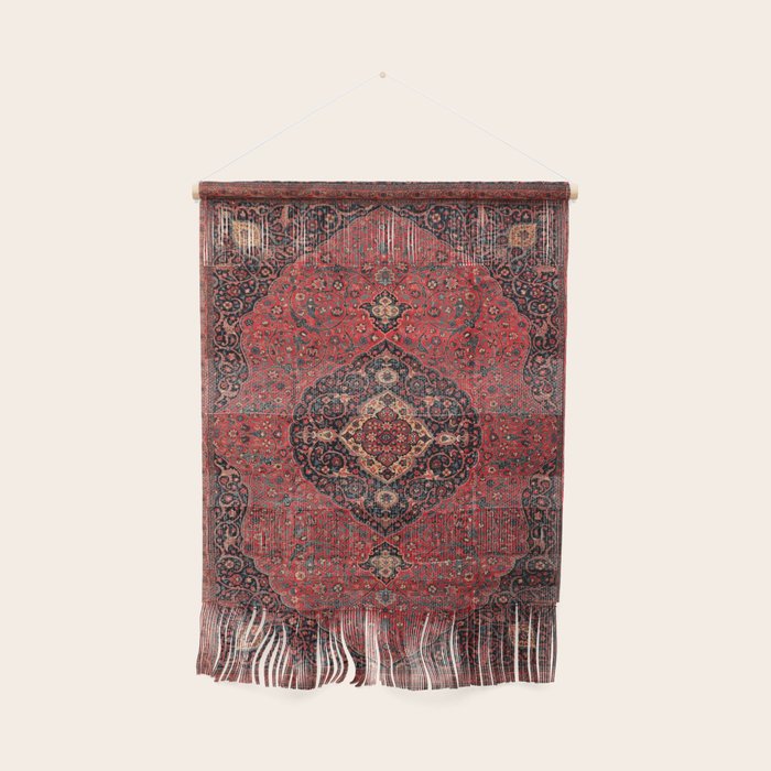 Antique Persian Rust Red Tabriz Rug Wall Hanging Gallery Image 1