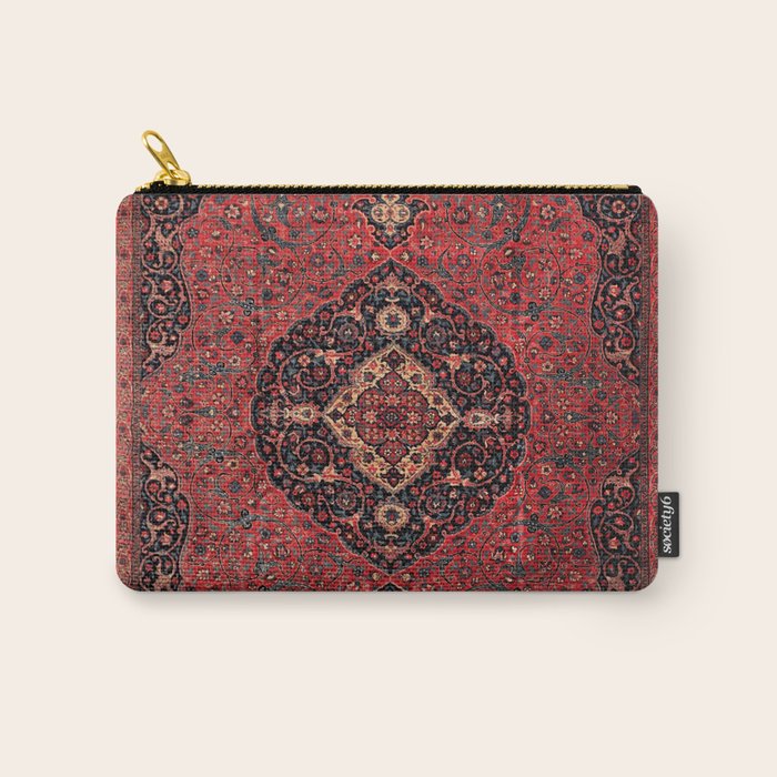 Antique Persian Rust Red Tabriz Rug Carry All Pouch Gallery Image 1