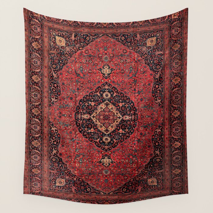 Antique Persian Rust Red Tabriz Rug Wall Tapestry Gallery Image 4