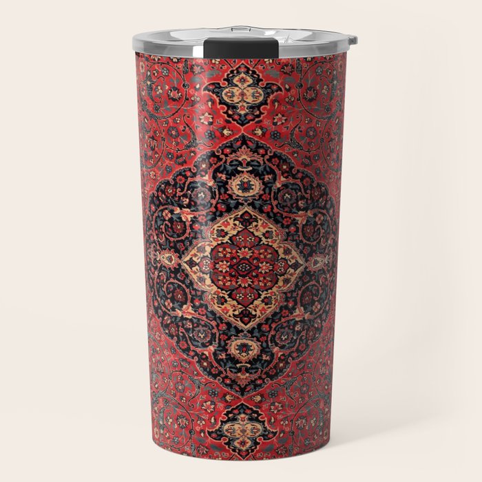 Antique Persian Rust Red Tabriz Rug Travel Mug Gallery Image 1