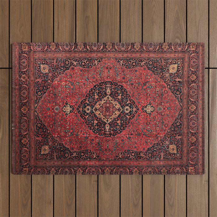Antique Persian Rust Red Tabriz Rug Outdoor Rug Gallery Image 1
