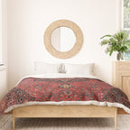 Antique Persian Rust Red Tabriz Rug Duvet Cover Gallery Image 3