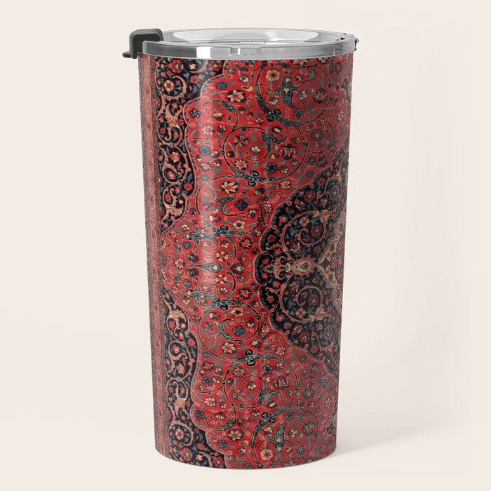 Antique Persian Rust Red Tabriz Rug Travel Mug Gallery Image 3