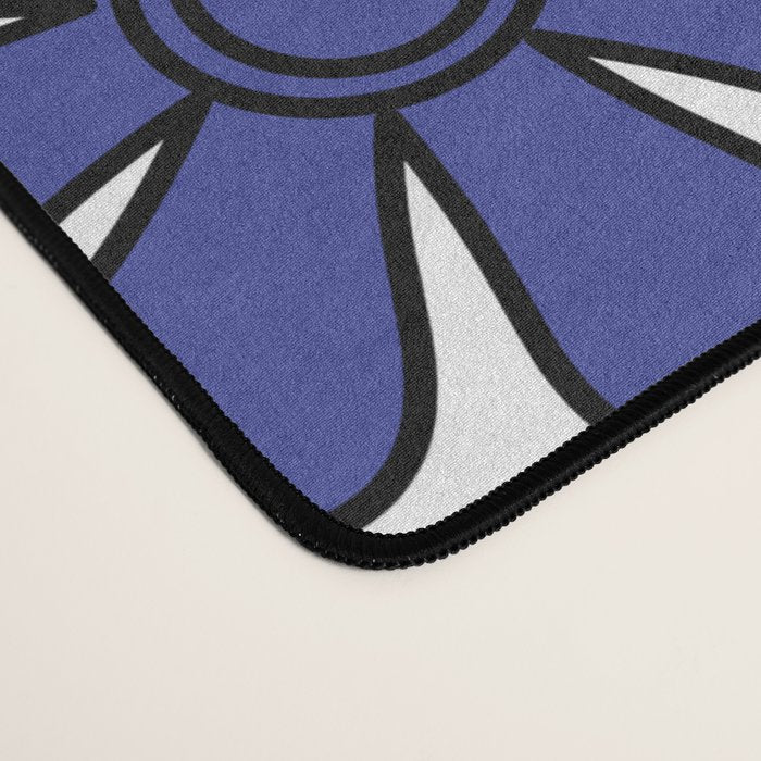 Retro Garden Flowers 60s 70s Floral Pattern Pink Blue Green White Desk Mat Gallery Image 4