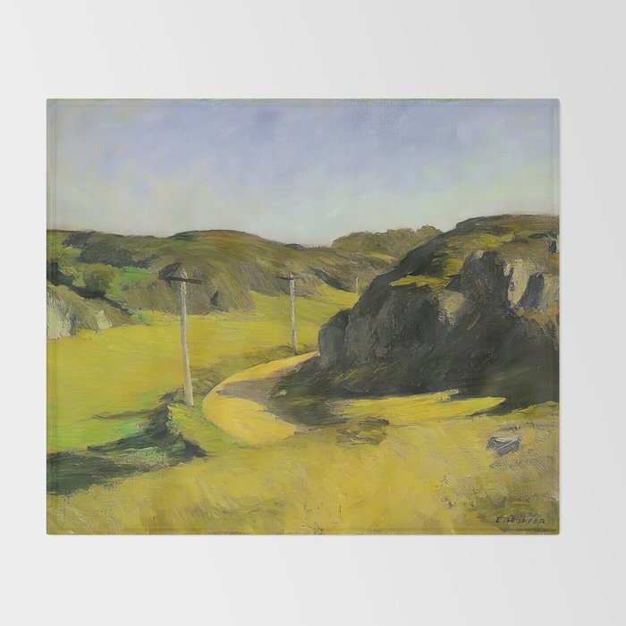 Road in Maine Painting by Edward Hopper Throw Blanket Gallery Image 2