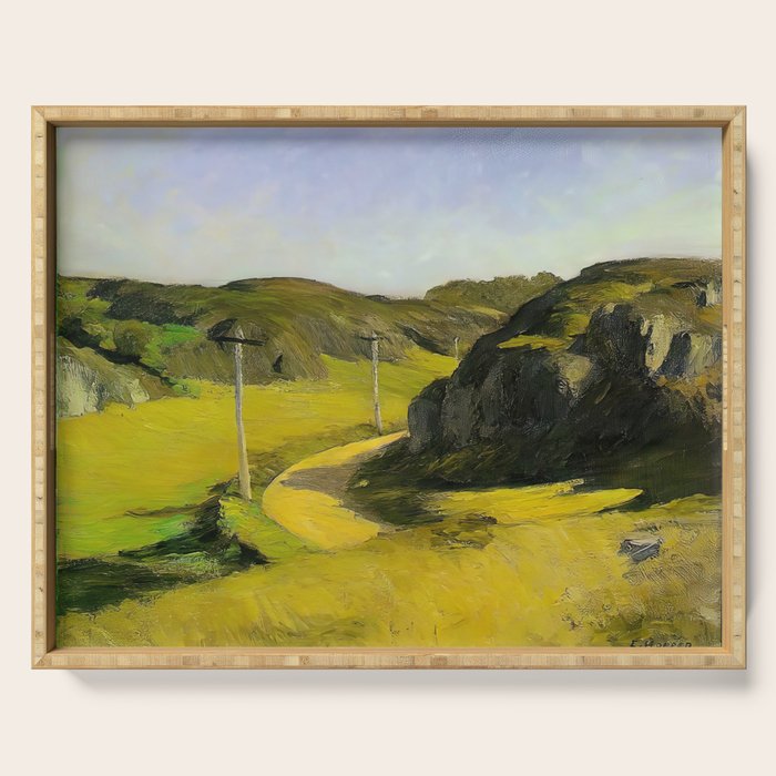 Road in Maine Painting by Edward Hopper Serving Tray Gallery Image 1