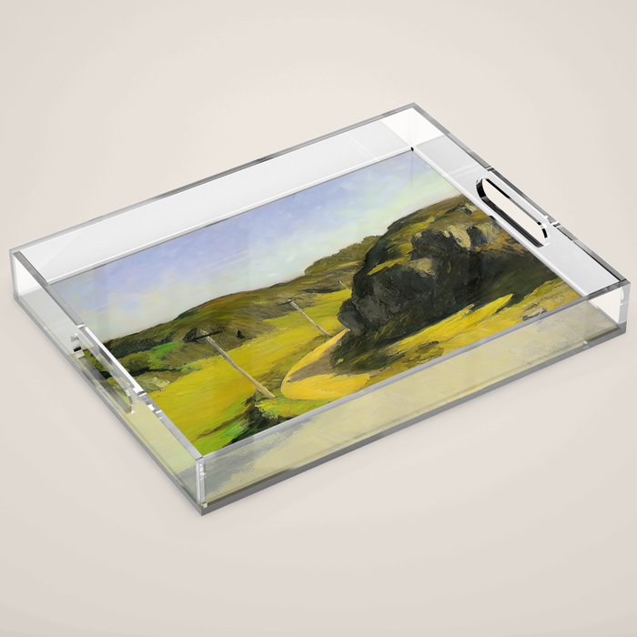 Road in Maine Painting by Edward Hopper Acrylic Tray Gallery Image 1