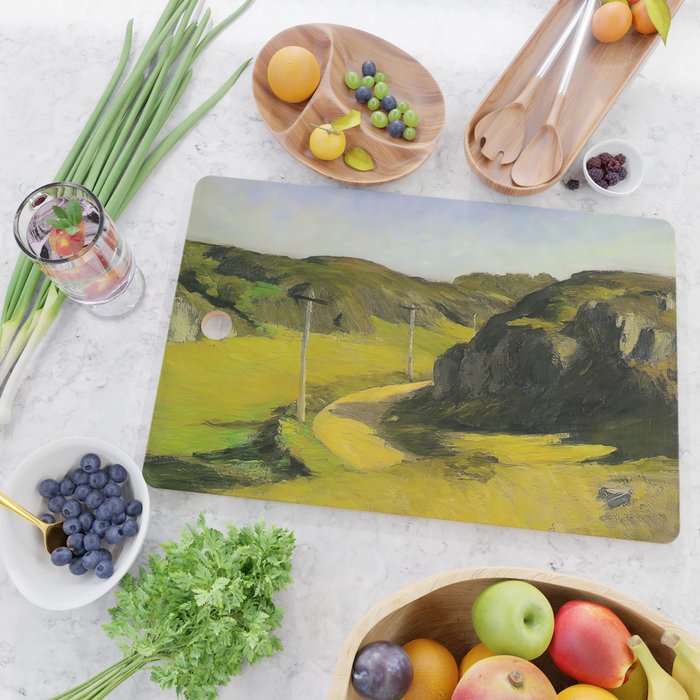 Road in Maine Painting by Edward Hopper Cutting Board Gallery Image 2