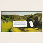 Road in Maine Painting by Edward Hopper Desk Mat Gallery Image 1