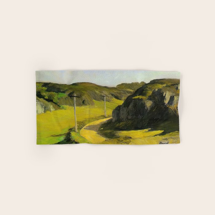 Road in Maine Painting by Edward Hopper Bath Towel Gallery Image 1