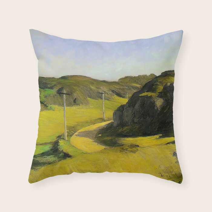 Road in Maine Painting by Edward Hopper Throw Pillow Gallery Image 1