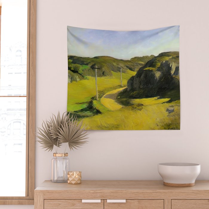 Road in Maine Painting by Edward Hopper Wall Tapestry Gallery Image 2
