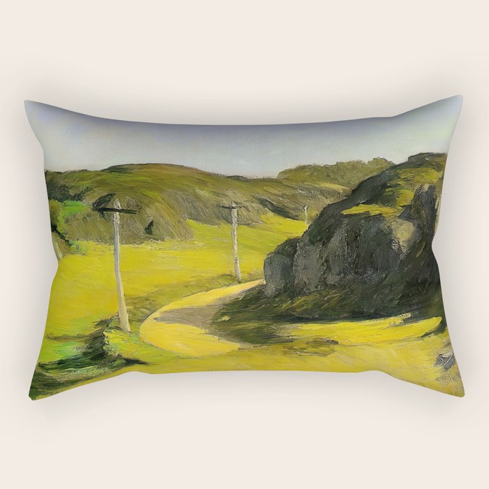 Road in Maine Painting by Edward Hopper Rectangular Pillow Gallery Image 1