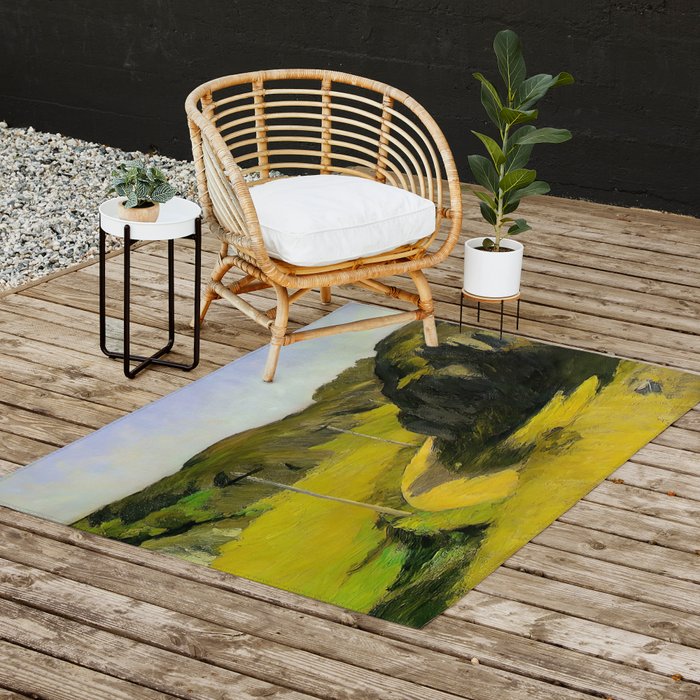 Road in Maine Painting by Edward Hopper Outdoor Rug Gallery Image 2