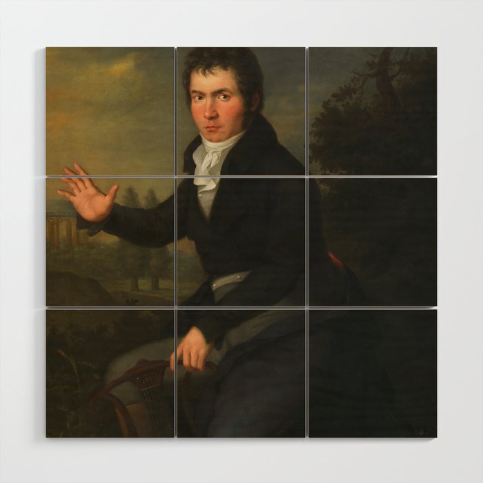 Beethoven by Josef Willibrord Mähler circa 1804-1805 Wood Wall Art Gallery Image 1