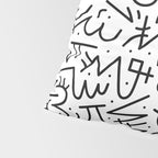 Abstract black and white line doodle pattern Pillow Sham Gallery Image 4