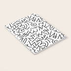 Abstract black and white line doodle pattern Notebook Gallery Image 3